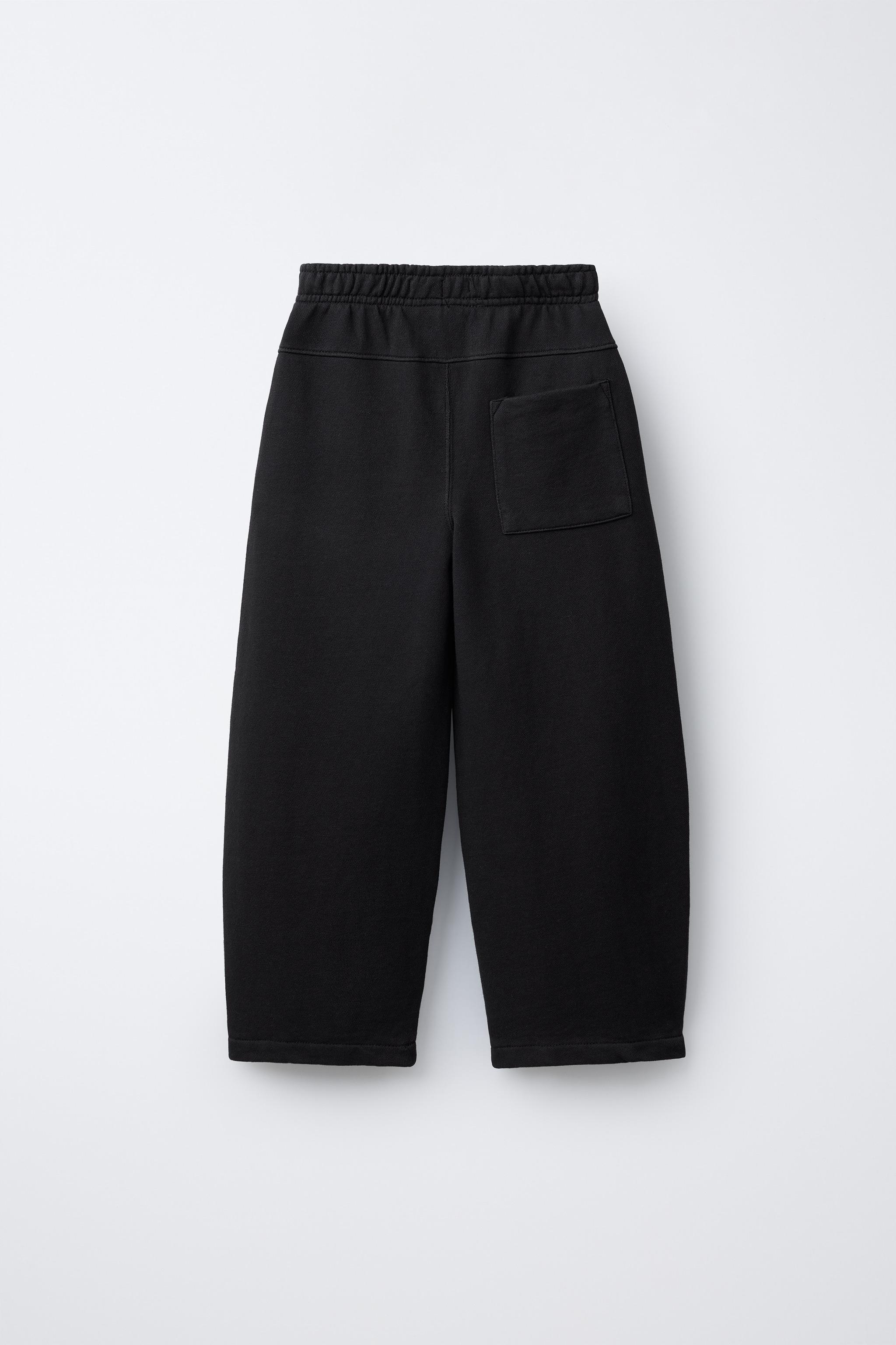 PANTALON BARREL EN MOLLETON TEINT PIÈCE